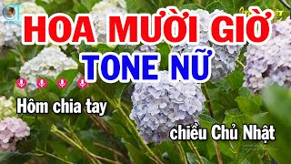 Karaoke Hoa Mười Giờ Tone Nữ ( Bm ) Nhạc Sống Mới || Karaoke Tuấn Kiệt