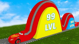 TRANSPORTING PIXAR CARS & FRUITS WITH COLORED & JOHN DEERE vs CLAAS vs TRACTORS - BeamNG.drive #962