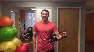 Shoulder External Rotation: 30/30/30 position with yoga block - front