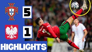 🔴 Portugal vs Poland 5 - 1 Extended HighLights | Uefa Nations