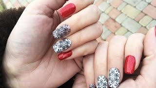 Moyou London Stamping Plates Snowflakes Nail Design | Снежинки