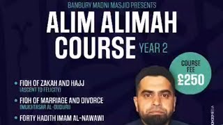 Register for Year two of the Alim Course (Banbury Madani Masjid).