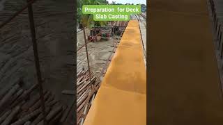 Deck slab work on site .