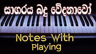 Sagaraya Badu Wedanawo Notation | keyboard Notes Sinhala | Easy Piano Tutorial | Keyboard Lessons