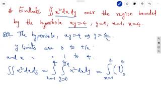 #B.Tech-MATHS2#MULTIPLE INTEGRALS#Problem on double integral bounded by hyperbola curve