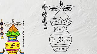 navratri drawing | maa durga drawing | navratri drawing | durga maa eyes drawing