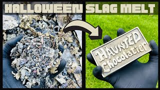 Плавление шлака-Из настоящего мусора в сокровища-ASMR Metal Melting Halloween-BigStackD Sand Casting