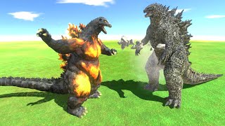 Godzilla 2021 vs Godzilla Buming and Megalon vs Zone Fighter || Animal Revolt Battle Simulator