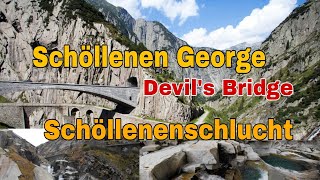 Schöllenenschlucht (Canyon)+ devil's bridge by Andermatt, Switzerland