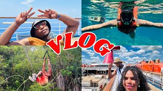 Carnival Cruise Vlog | Birthday | 4k Subs |  Zip-lining, Drinking + Cenote Hopping Excursion | 2023