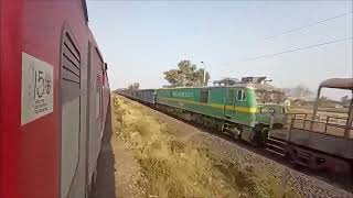 •Indian longest Good's Train• Crossing High Speed