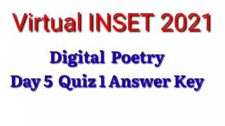 Virtual INSET Day 5 Answer Key