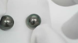 2pcs Dark Green 9.8-9.9mm - RSR TOP/AAA Quality Tahitian Pearl Pair ER639 THMIX1