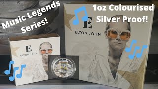 2020 Elton John 1oz Silver 999 Colourised Proof Coin Review! 7500 coins!