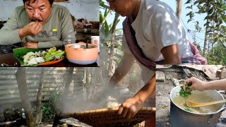 Lai Tharoi(snail)MUKBANG with chagem and yensa(chicken) villagestyle/Manipur/north East India.