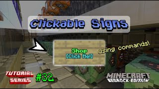 How to make Clickable Signs in Minecraft (Bedrock Edition) 1.19+ - Tutorial Series #032