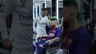 Messi Barb at Ronaldo barbingshop for the first time #ronaldomessi #ronaldo #messi #barber #football