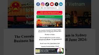 🇦🇺 NEW online booking system for consular services at Consulate General of Vietnam in Sydney 🇦🇺