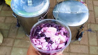 Strawberry TAHO | Ube Taho | Silken Tofu with Sago and Brown Sugar Syrup | FILIPINO STREET FOOD