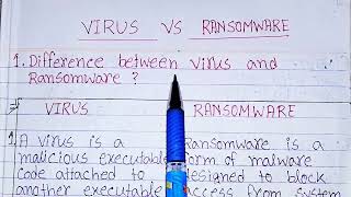 Virus vs ransomware|difference between virus and ransomware in hindi|ransomware versus virus.