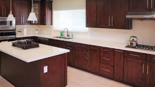 unique kitchen Cherry wood cabinets ideas