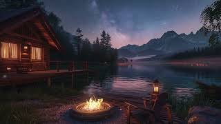 Soothing sounds of Crackling fire & Jazz music for sleeping, relaxing sounds, ASMR sounds, Nature