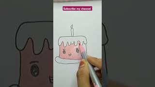 How to draw cute cake #art #painting #easydrawing #shorts #kids #youtubeshorts #trending #viralvideo