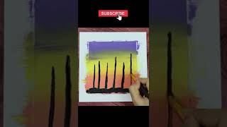 Purple Sunset Palm Tree 💜 / Acrylic Painting For Beginners / Step By Step Tutorial / ARTz #Shorts