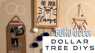 BOHO Dollar Tree DIYs || No Prob Llama || modern farmhouse cork-board and reverse canvas