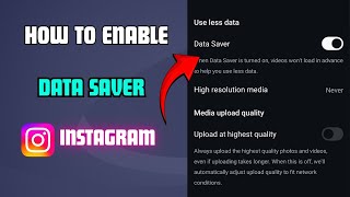 How to enable data saver on instagram||Instagram me data save kaise kare #instagram #datasaver