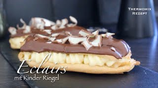 Eclair mit Puddingcreme und Kinder Riegel, Thermomix Rezept!!