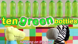 Ten Green Bottles Hanging on the Wall! Counting Nursery Rhyme for Toddlers