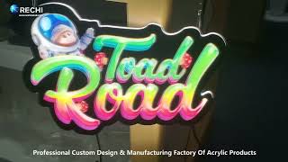 RECHI |Custom Counter Acrylic Display Factory| Acrylic LED Light Sign Box with UV Printed Image