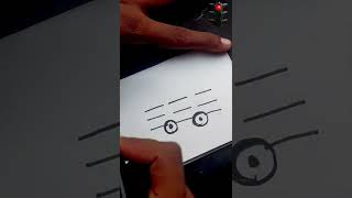 🚦Draw a car 🚗from three lines🚦#shorts