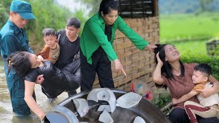 The single girl collapsed on the bamboo house and was fortunately helped by the civil defense force