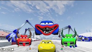 Epic Escape From Lightning McQueen Car Eater Compilation 16, Coffin Dance Song Cover #car #video