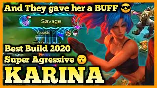 KARINA BEST BUILD 2020, TOP GLOBAL KARINA , MOBILE LEGENDS, KARINA BUFF, GAMEPLAY, HYPER CARRY, MLBB