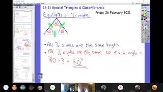 26 February - (26.2) Angles - Isosceles Triangles 2