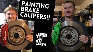 Changing The Color Of My BREMBO Brakes!! How To Paint Brake Calipers!!!