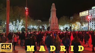 PLAZA ESPAÑA MADRID SPAIN | 4K WALKING TOUR | DECEMBER 2021