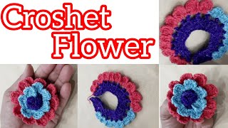 Croshet flower, Easy trick #youtubevideo