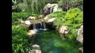 Artificial rock waterfalls