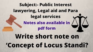 Concept of Locus Standi