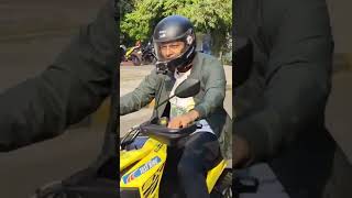 Riding Suzuki V-Strom SX 250 Adventures bike.