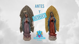 Restauración de Virgen de Guadalupe - Estatua de Yeso. Art Restoration