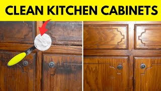 How to Clean Years of Sticky Grease Off Kitchen Wooden Cabinets and Make Your Kitchen Shine