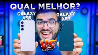 Galaxy A55 vs Galaxy A54! AFINAL, mudou MUITO? Comparativo GERAL! (Câmeras, desempenho)