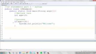 Java: If Statements Part 1 - Syntax