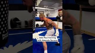 Jake Paul training with Amanda Serrano for Nate Diaz 👀#jakepaul #pauldiaz