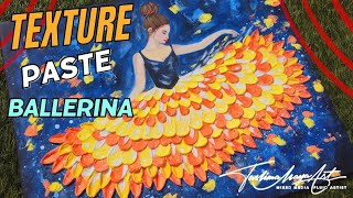 UNIQUE TEXTURED Ballerina Painting Tutorial - Mixed Media Art 🩰💖 Pt 4